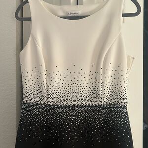 Calvin Klein Black and White Ombre Crystal Dress